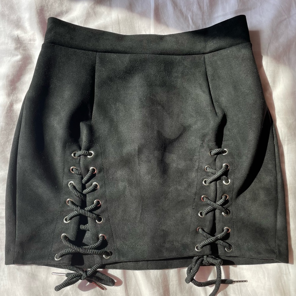 Black mini skirt